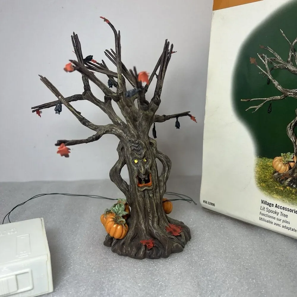 Department 56 Snow Village Halloween Lit Spooky Tree #52896 Works